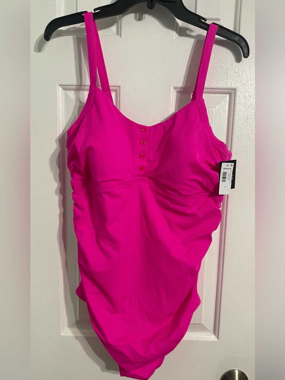 Wire-Free Button-Up One Piece Swimsuit